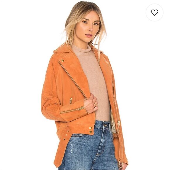 NWT BLUE Free People Drapey Suede Moto Jacket Large - Picture 3 of 16